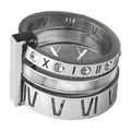 Triple Band Roman Numeral Ring — Silver — white background