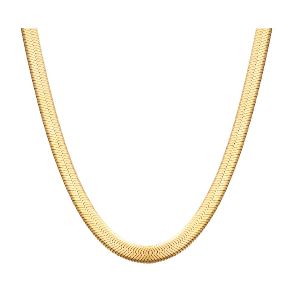 Snake Gold Necklace — 18k Gold — white background