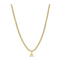 Initial Letter Chain Necklace — 18k Gold — white background
