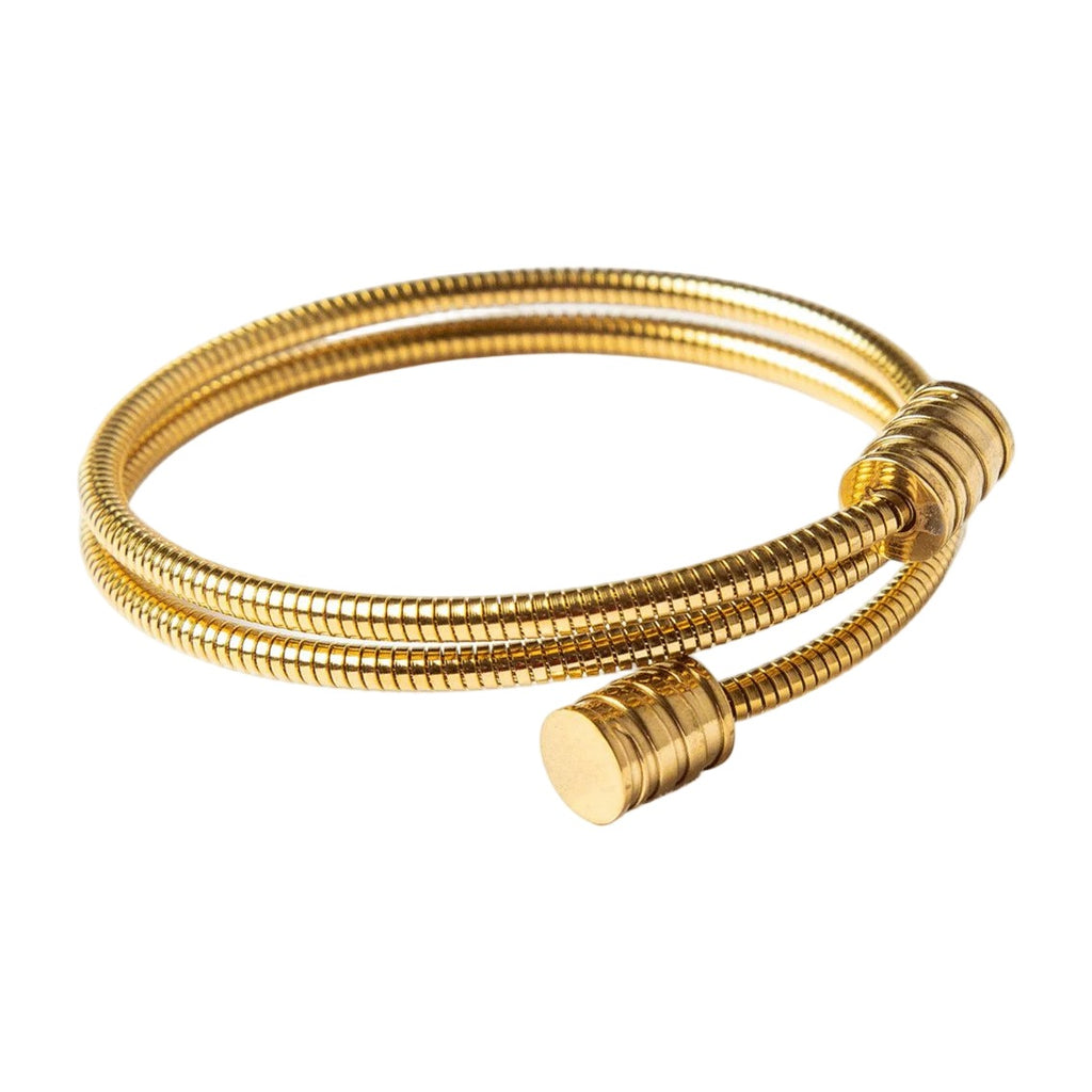 Spiral Triple Bangle — 18k Gold — white background