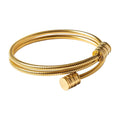 Spiral Triple Bangle — 18k Gold — white background