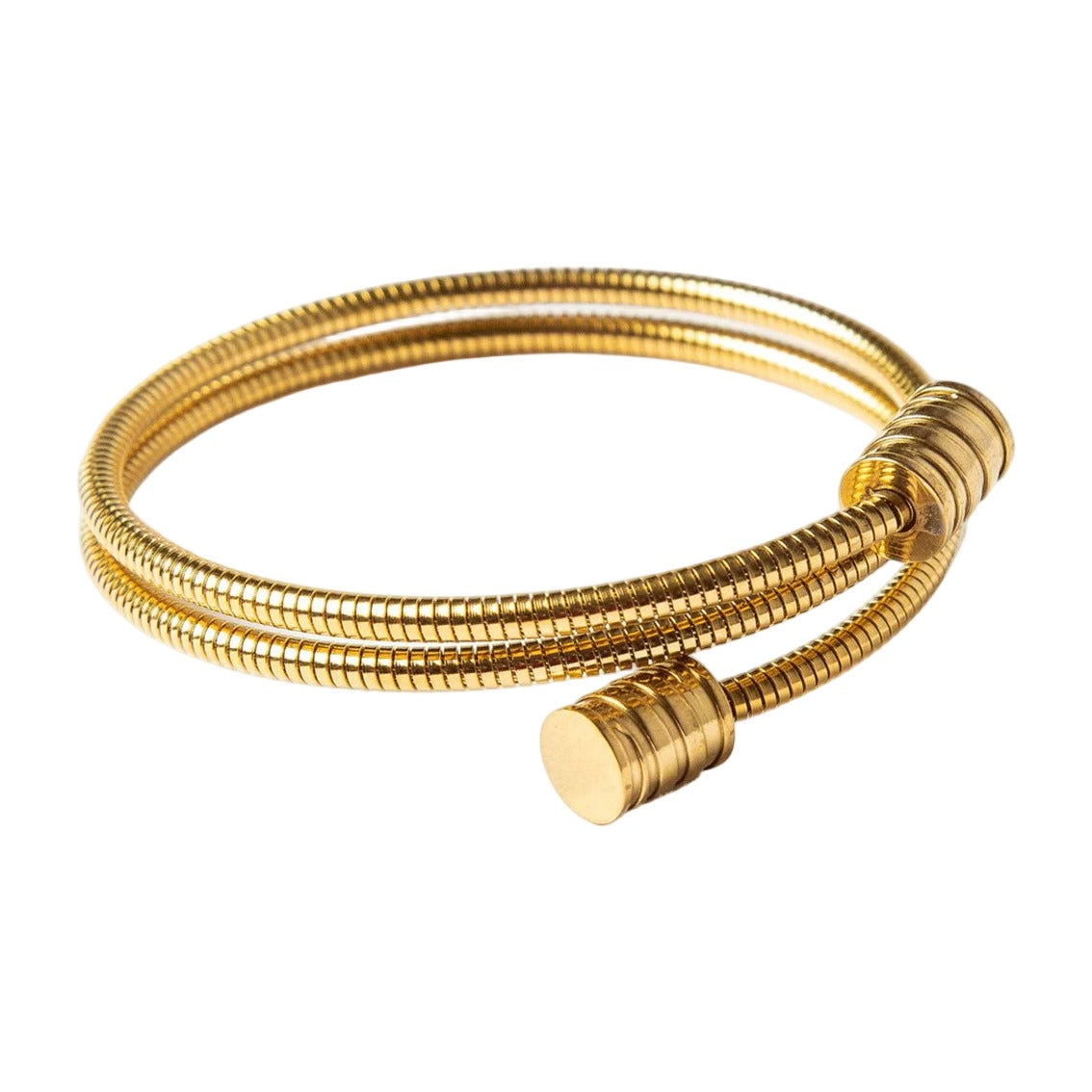 Spiral Triple Bangle — 18k Gold — white background