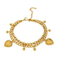 Hearts All-Over Bracelet — Gold — white background