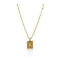 Initial Letter Modern Necklace — 18k Gold — white background