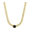 Stone Onyx Square Necklace — 18k Gold — white background