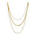 Celina Trio Layer Chain Necklace — 18k Gold — white background