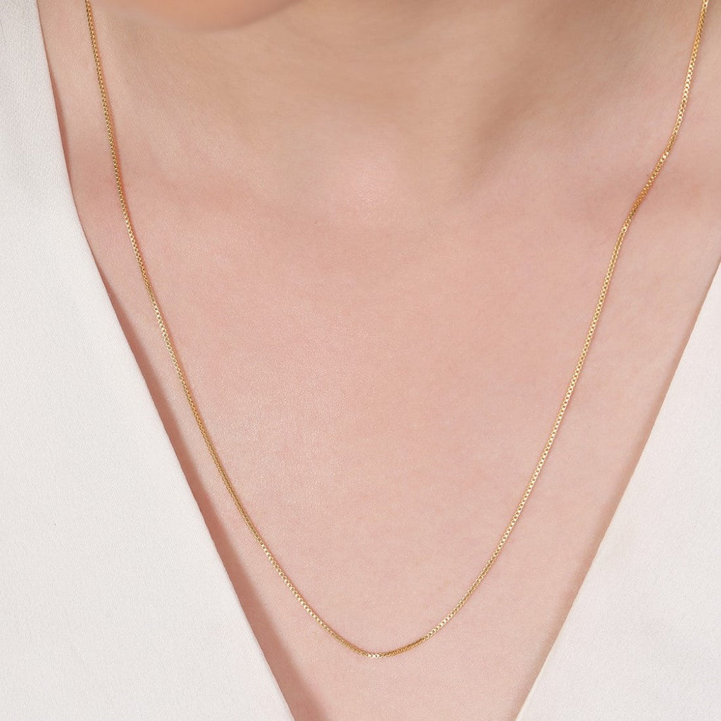 Box Chain Necklace — 18k Gold
