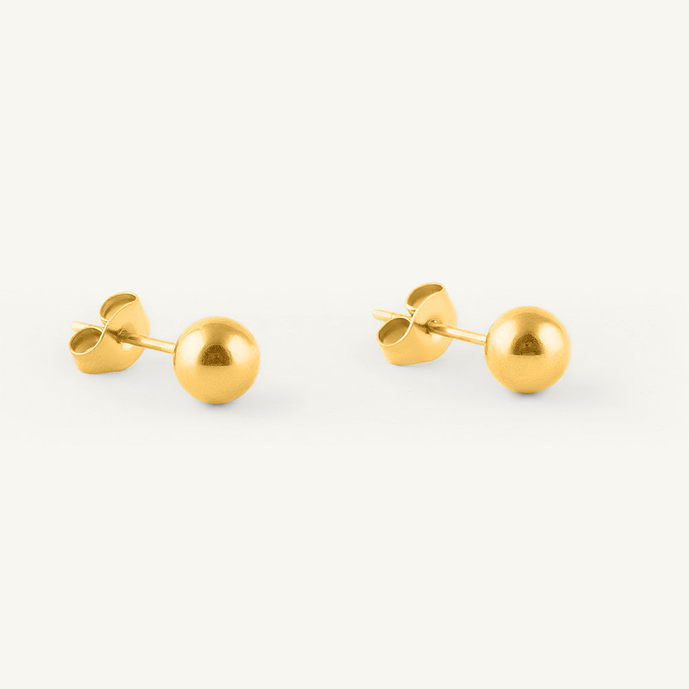 Ball Stud Earrings — 18k Gold