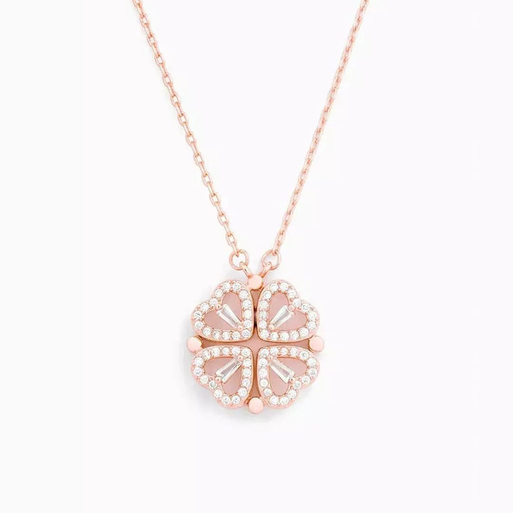 Lucky Clover Heart Necklace — 18k Gold