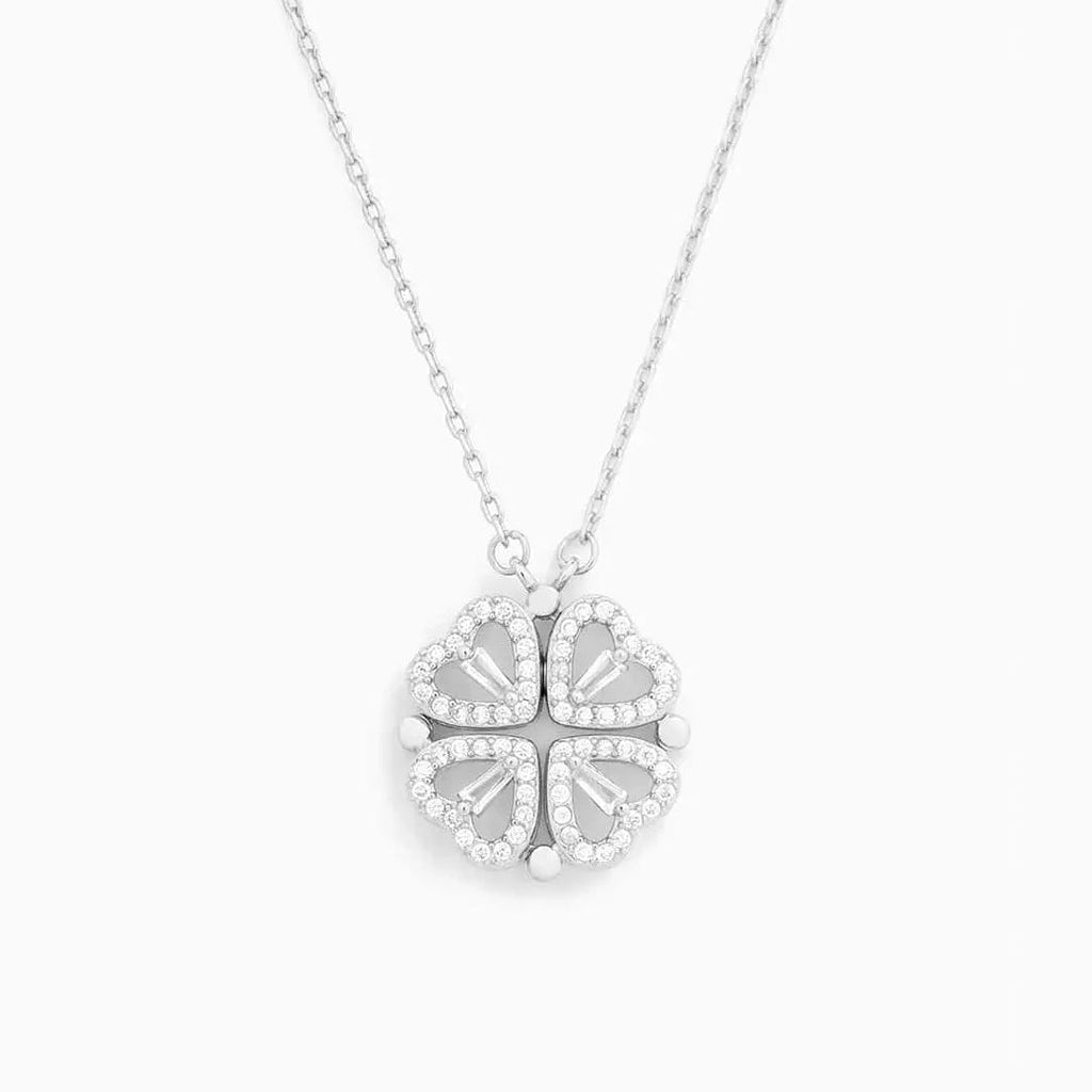 Lucky Clover Heart Necklace — 18k Gold