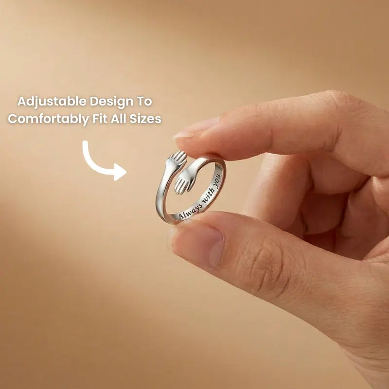 Granddaughter Hug Ring — 18k Gold