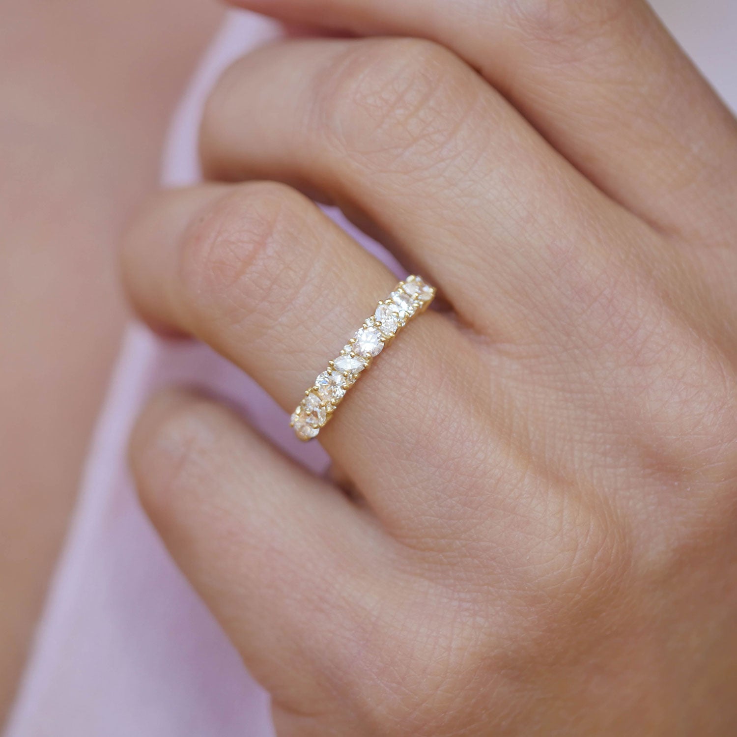Confetti Mosaic Band — Silver