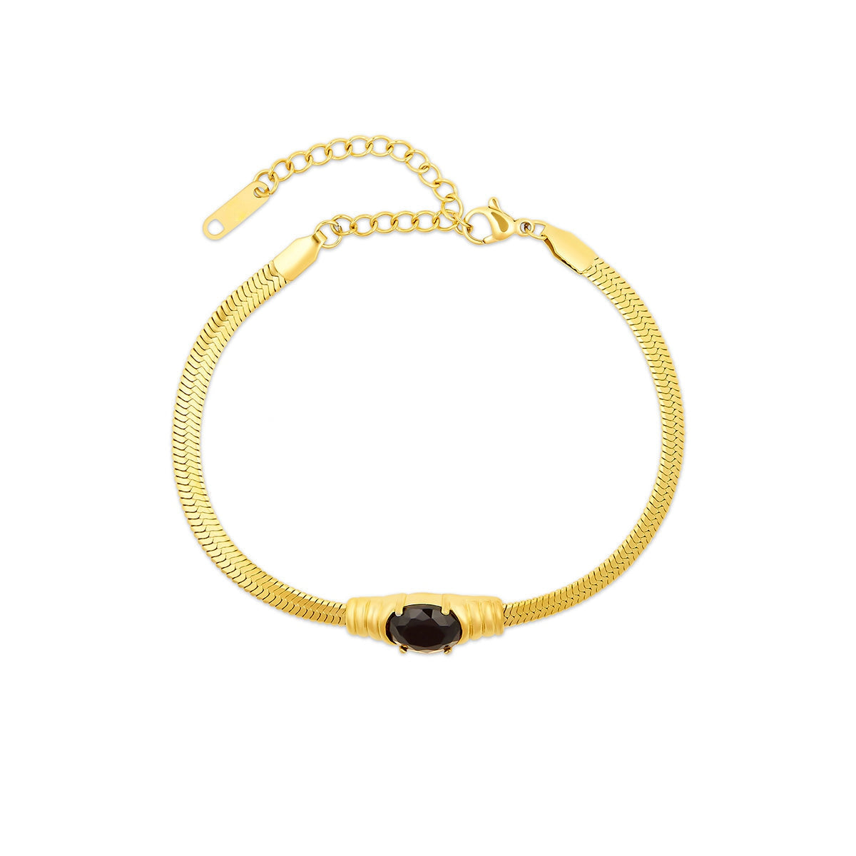 Stone Onyx Bracelet — 18k Gold
