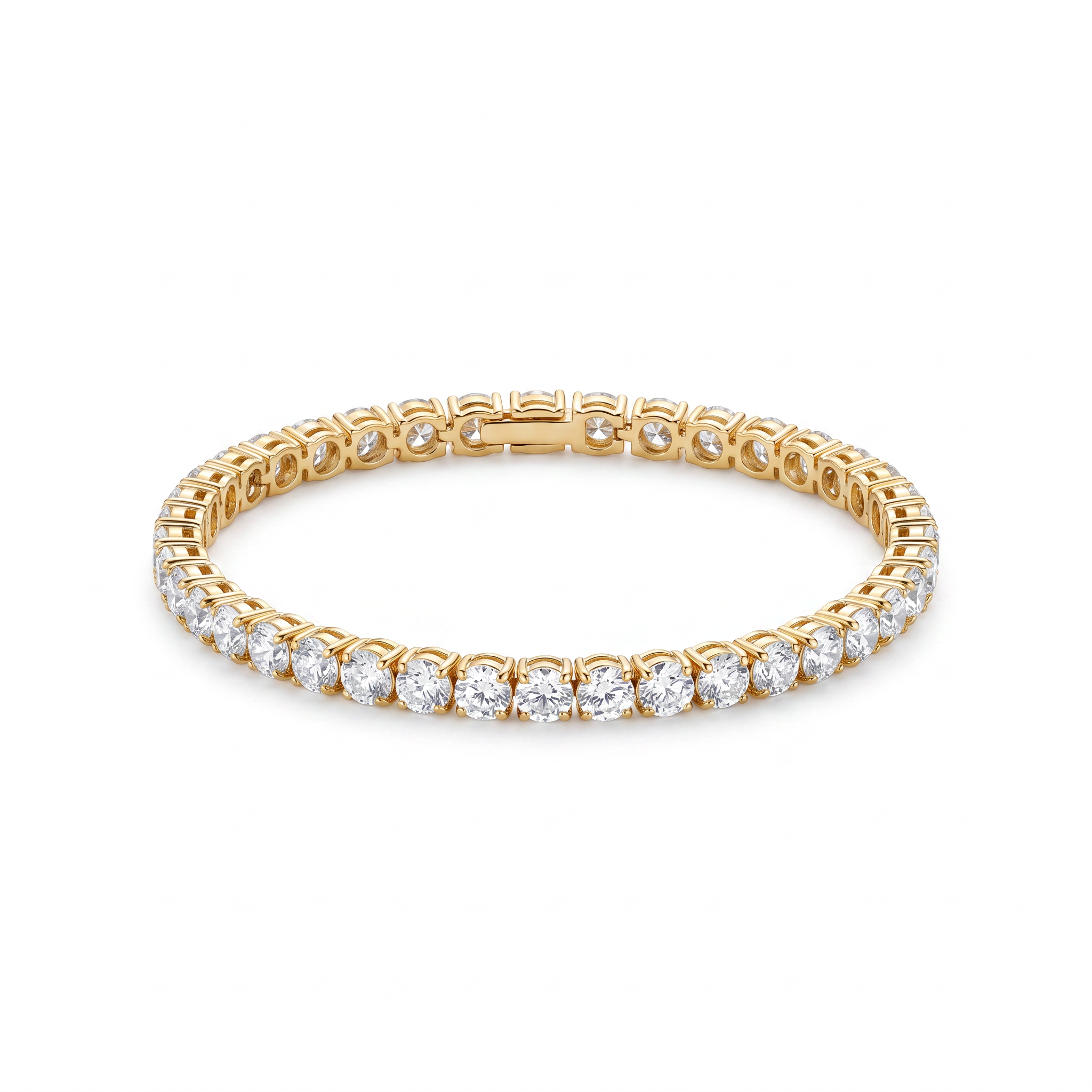 Affair Tennis Bracelet — Gold — white background