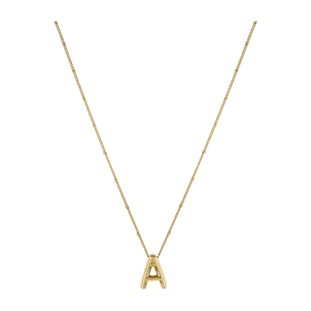 Initial Letter Bold Necklace — 18k Gold — white background