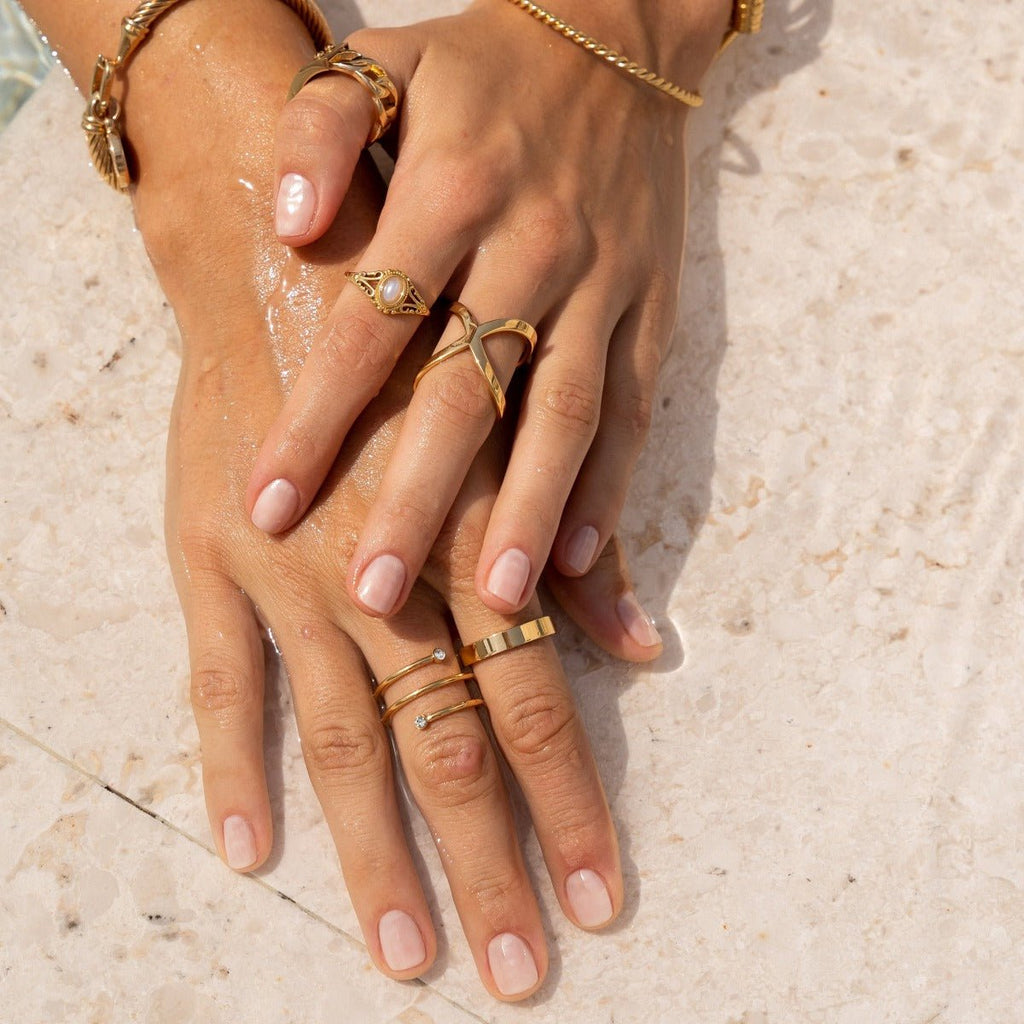 Band Ring Square Anatômica — 18k Gold