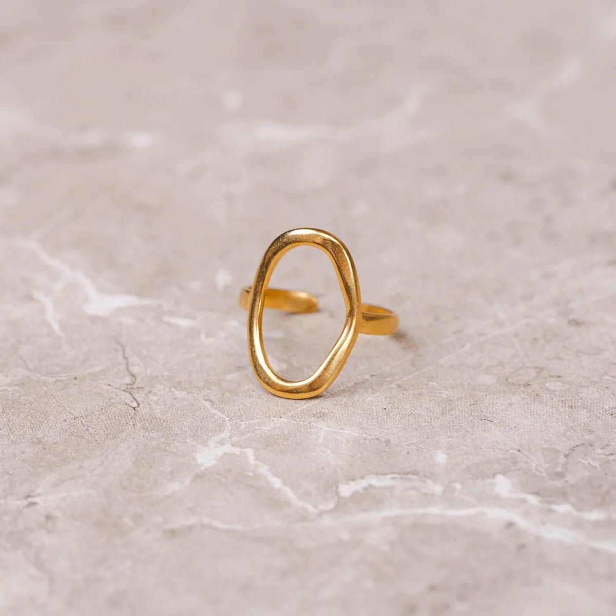 Abstrato Contorno Orgânico Ring — 18k Gold
