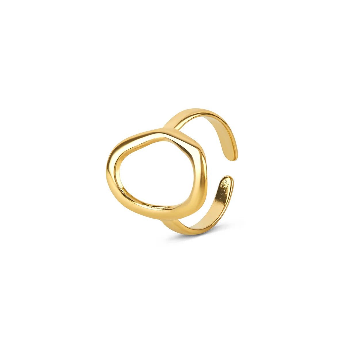 Abstrato Contorno Orgânico Ring — 18k Gold
