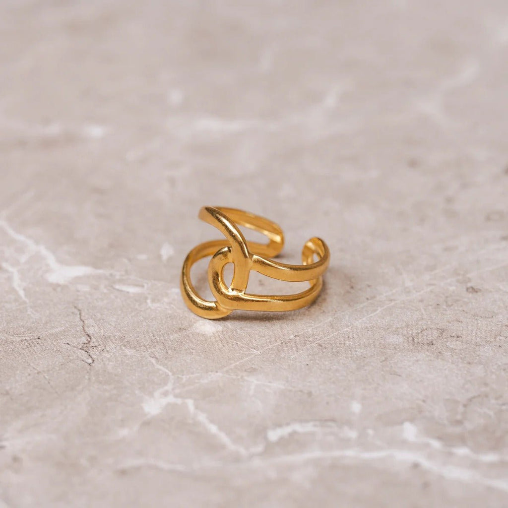 Abstrato Link Adjustable Ring — 18k Gold