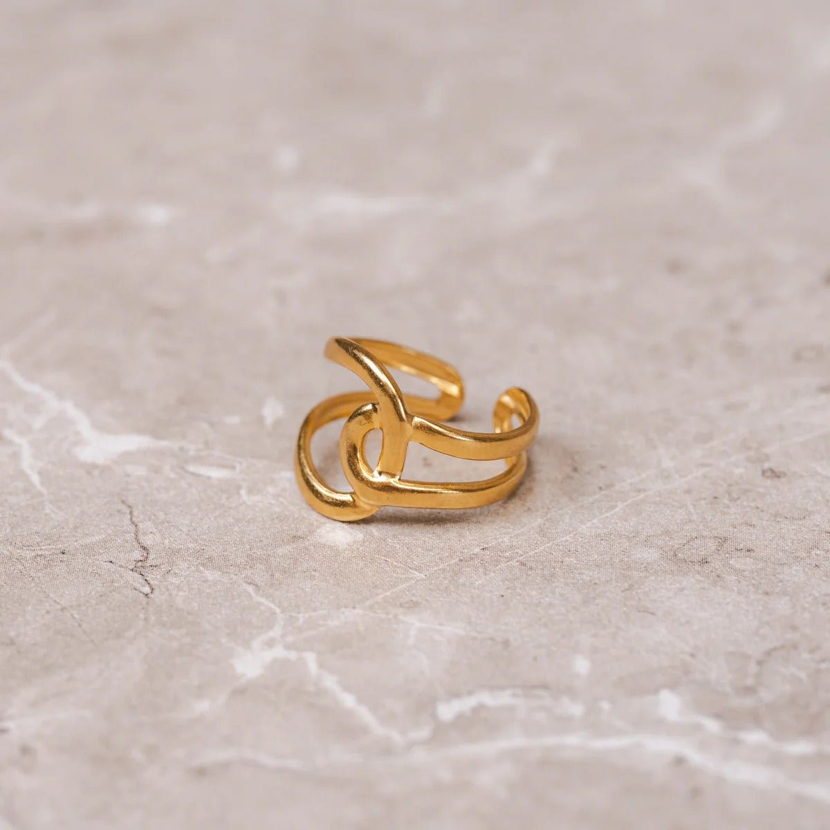 Abstrato Link Adjustable Ring — 18k Gold