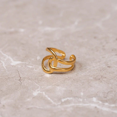 Abstrato Link Adjustable Ring — 18k Gold