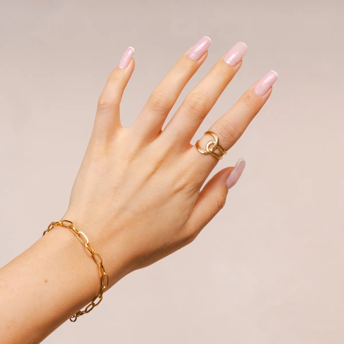 Abstrato Link Adjustable Ring — 18k Gold