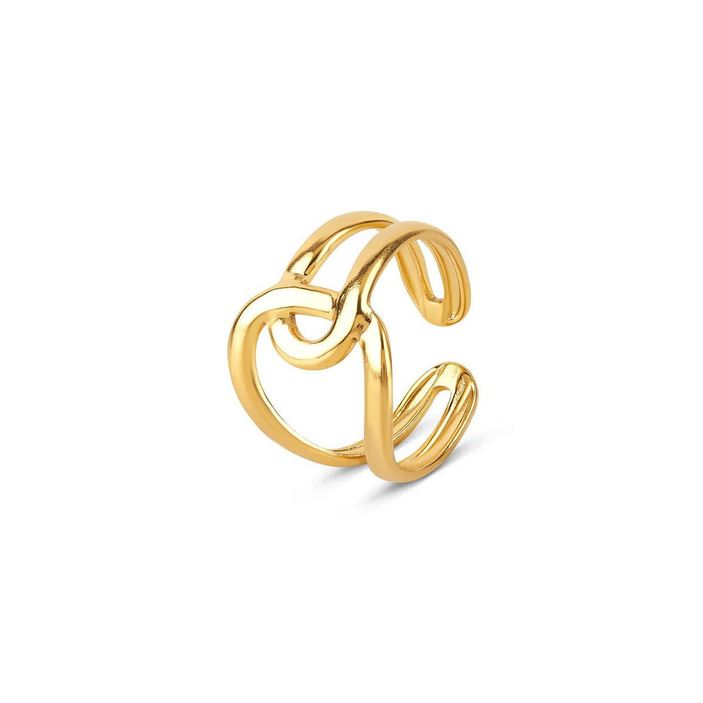Abstrato Link Adjustable Ring — 18k Gold