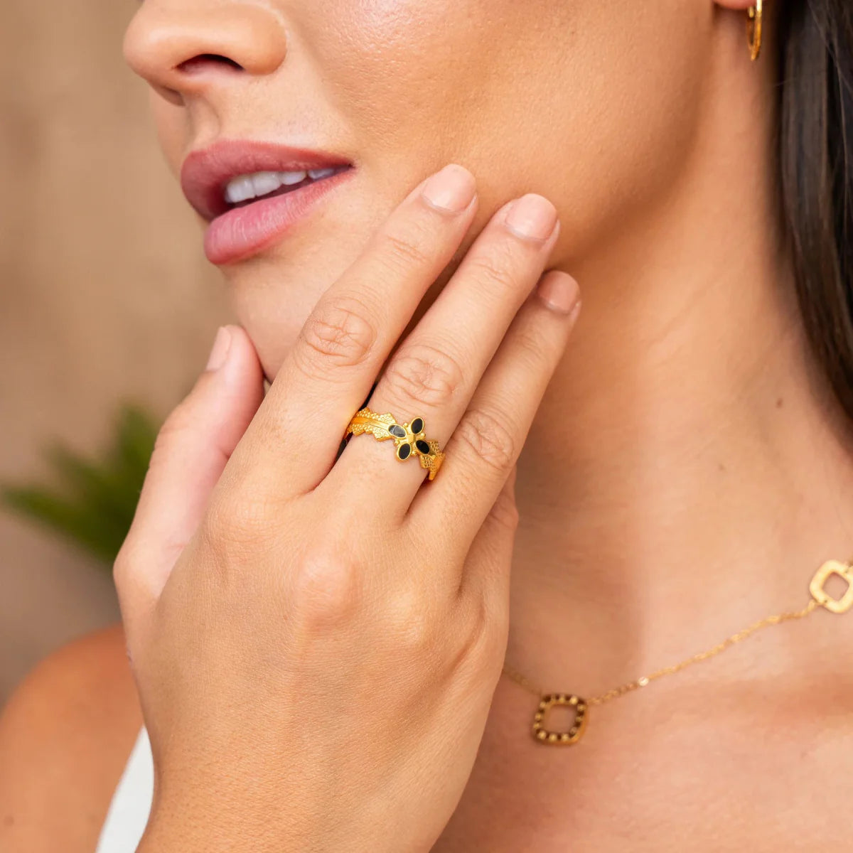 Adjustable Blossom Ring — 18k Gold