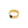 Adjustable Stone Onyx Ring — 18k Gold