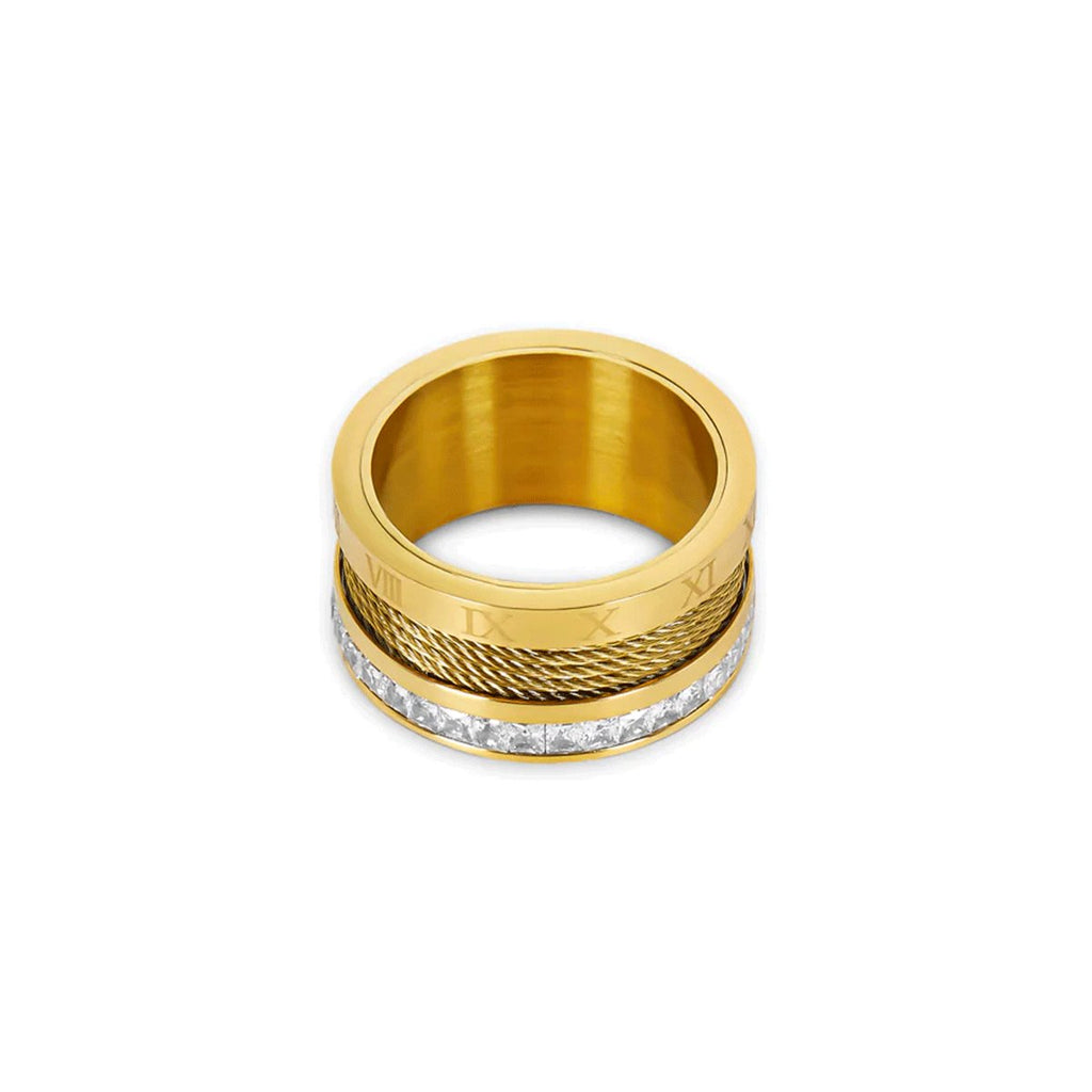Wire & Crystal Ring — 18k Gold