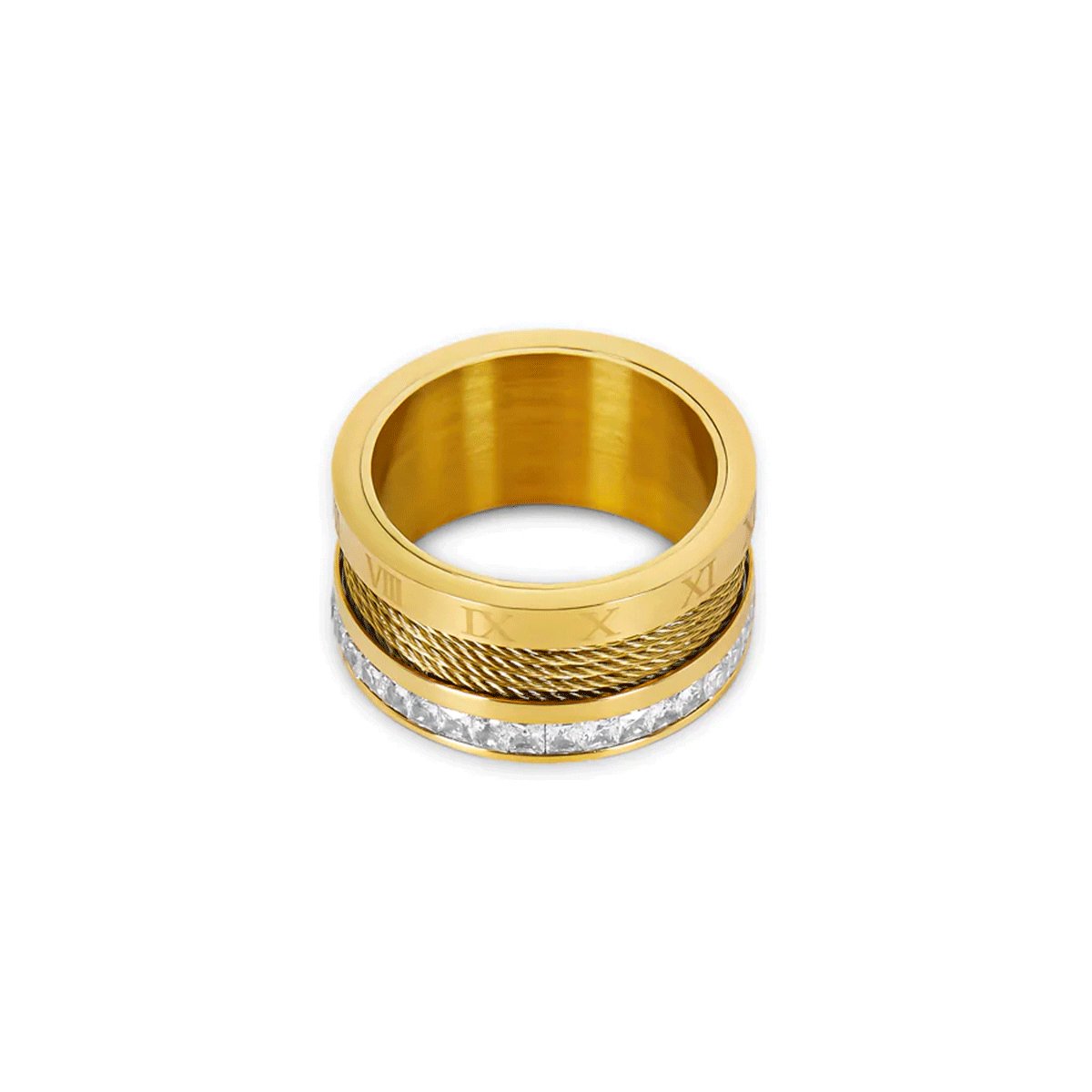 Arame & Cristais Ring — 18k Gold