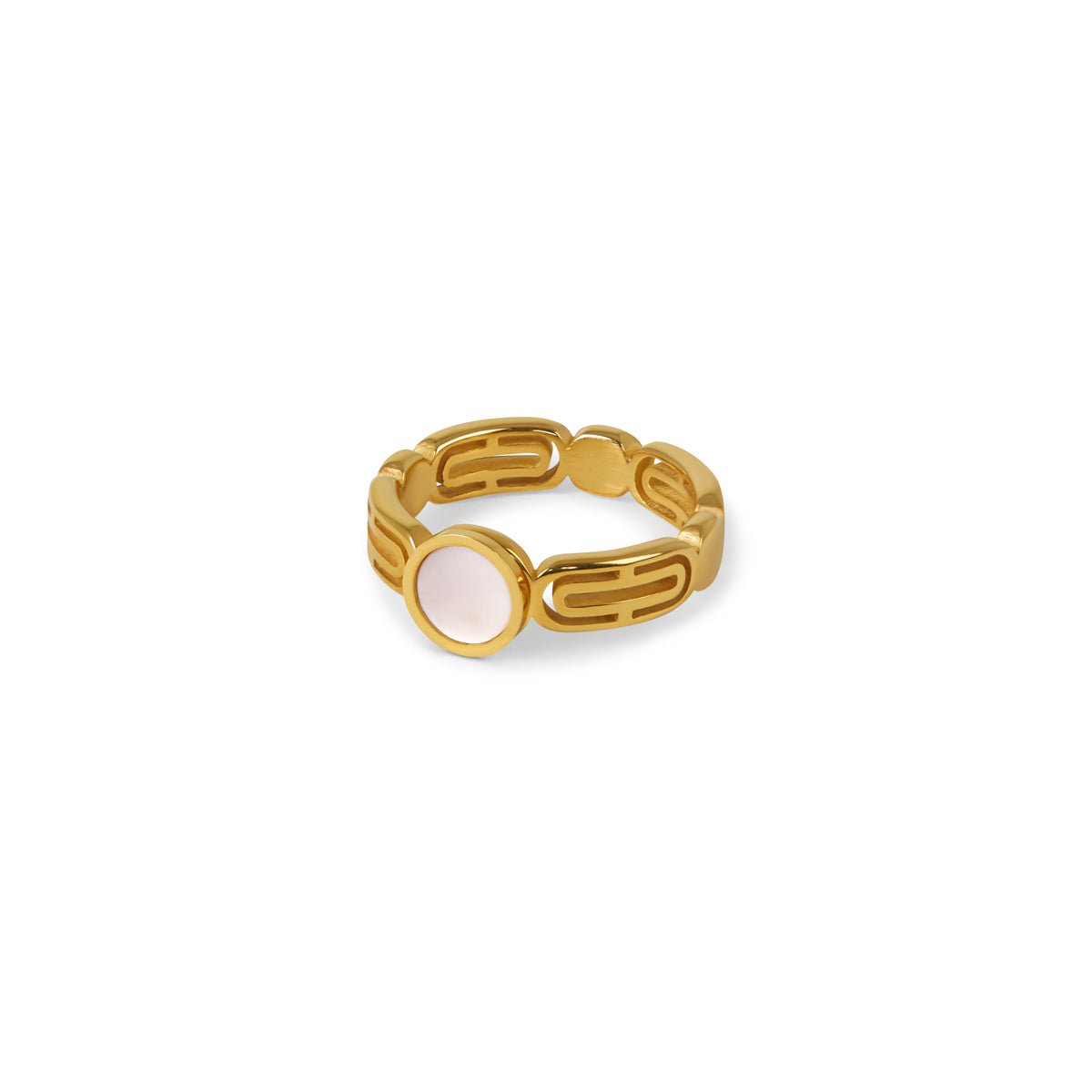 Athena Mother-of-Pearl Stone Ring — 18k Gold