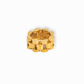 Beauty Wide Link Minimalist Ring — 18k Gold