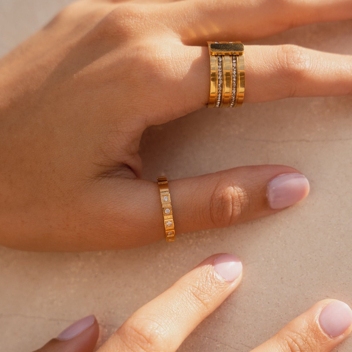 Blocos Stone Ring — 18k Gold
