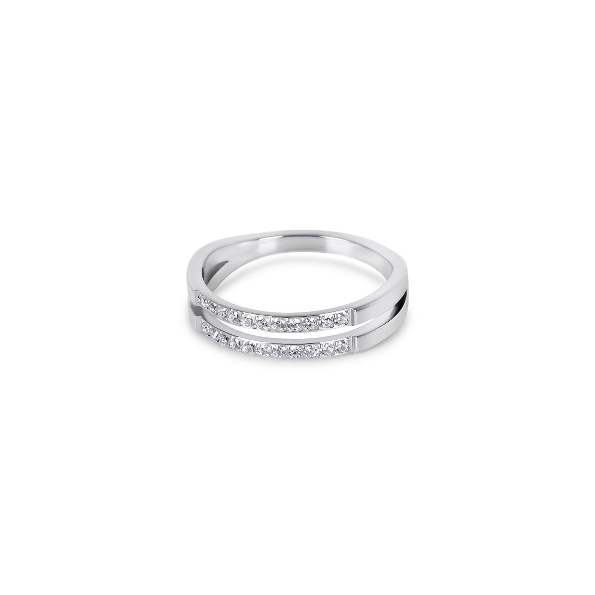 Double Sparkling Ring — Silver