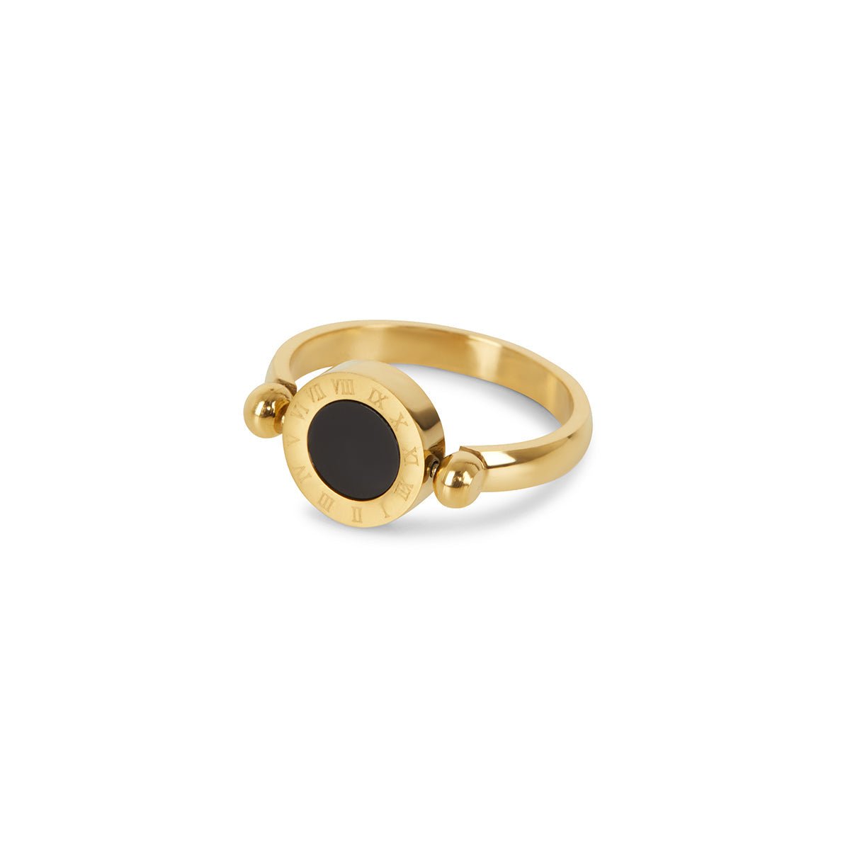 Spinner Numeral Roman Ring — 18k Gold