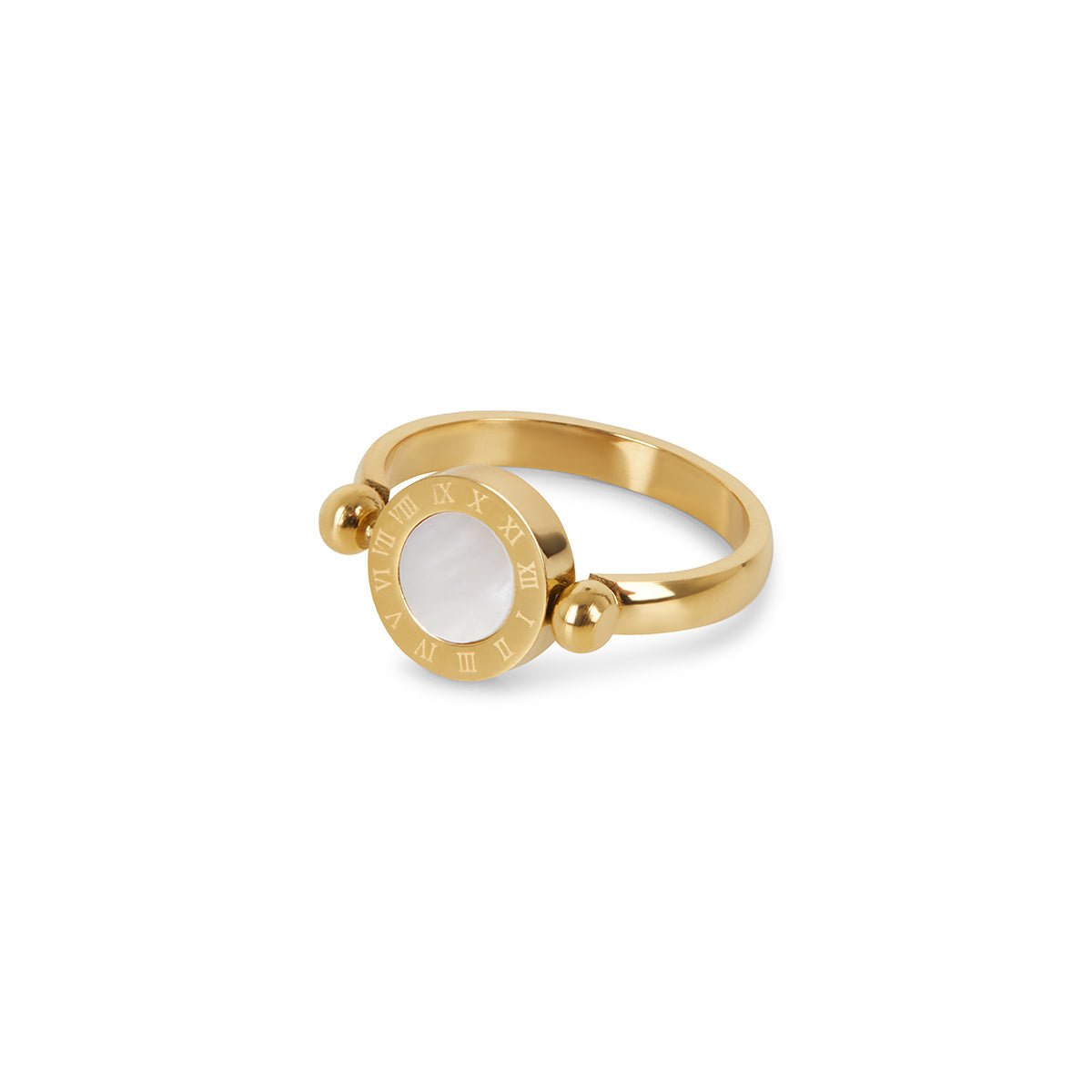 Spinner Numeral Roman Ring — 18k Gold