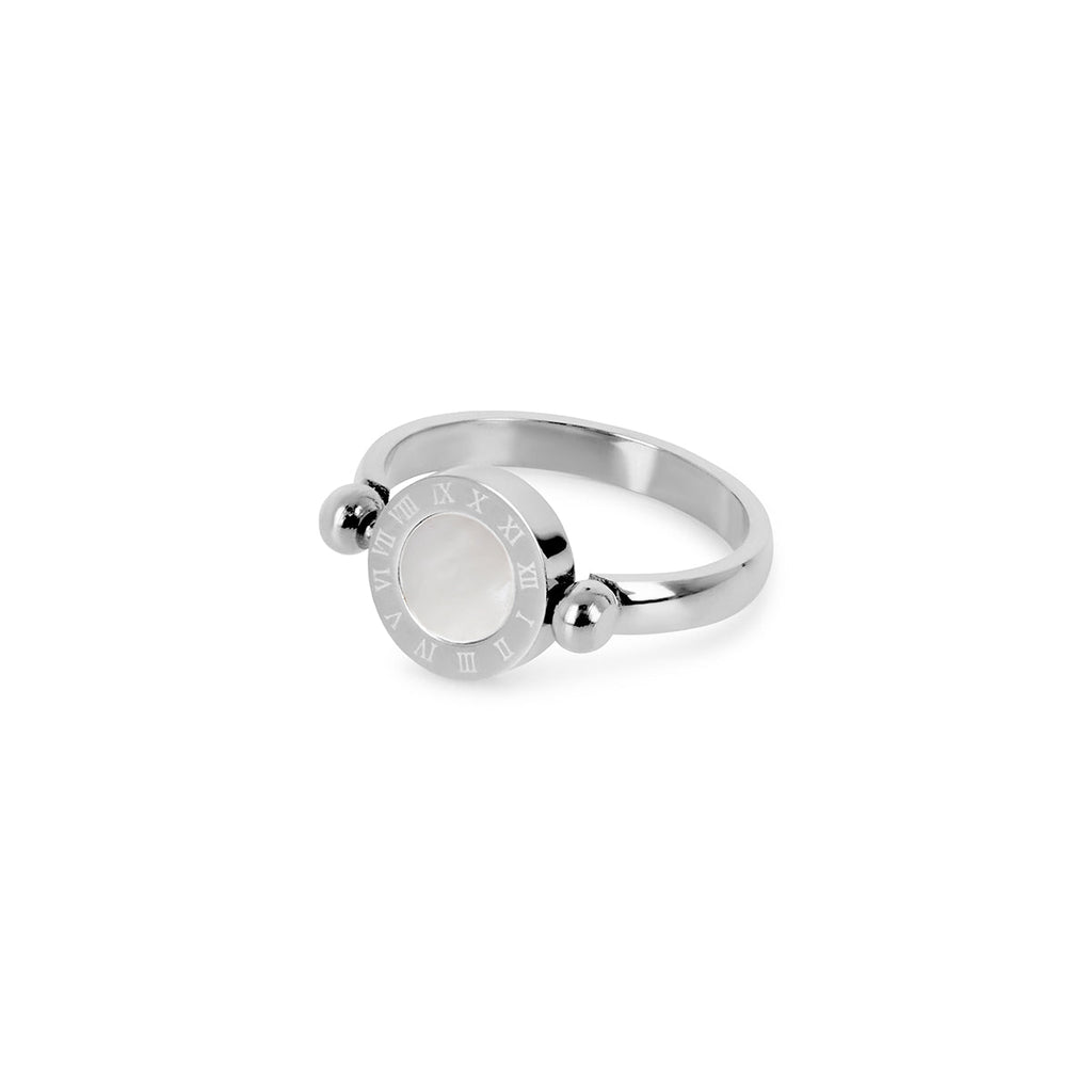 Spinner Numeral Roman Ring — Silver