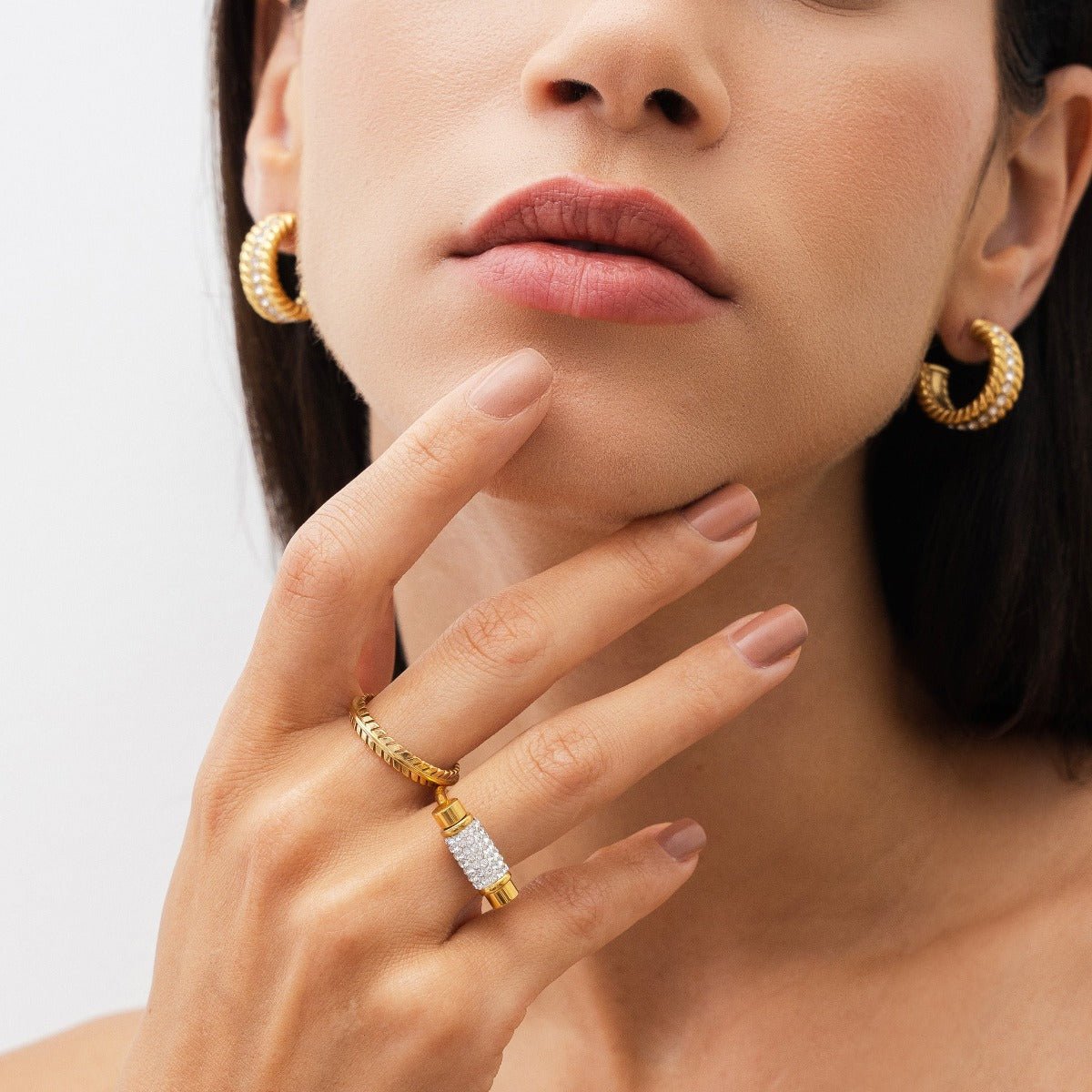 Glitz Spinner Ring — 18k Gold