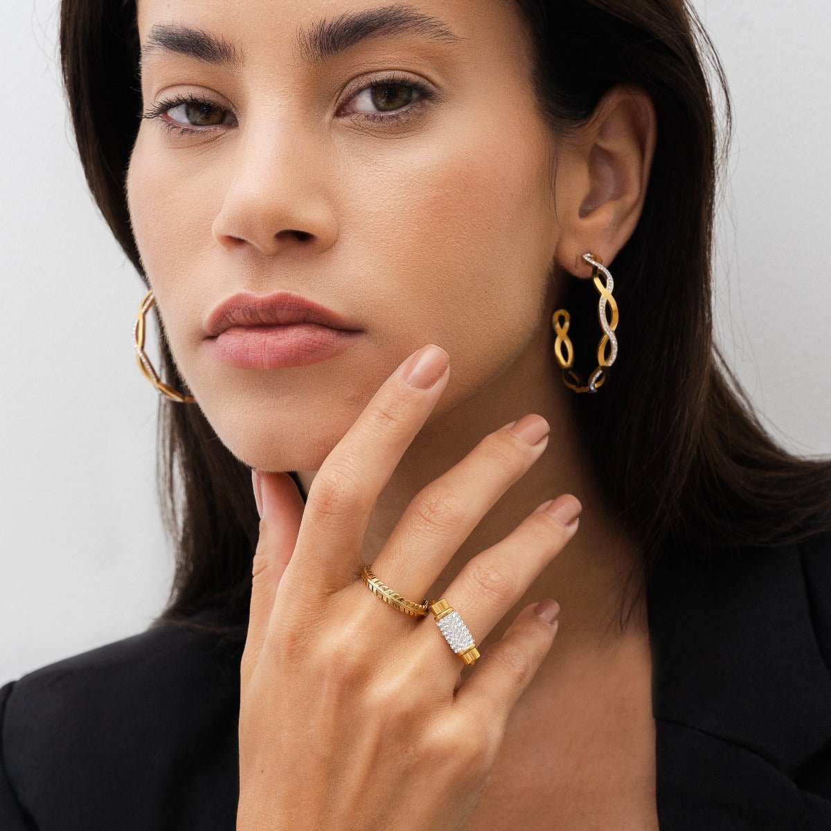 Glitz Spinner Ring — 18k Gold