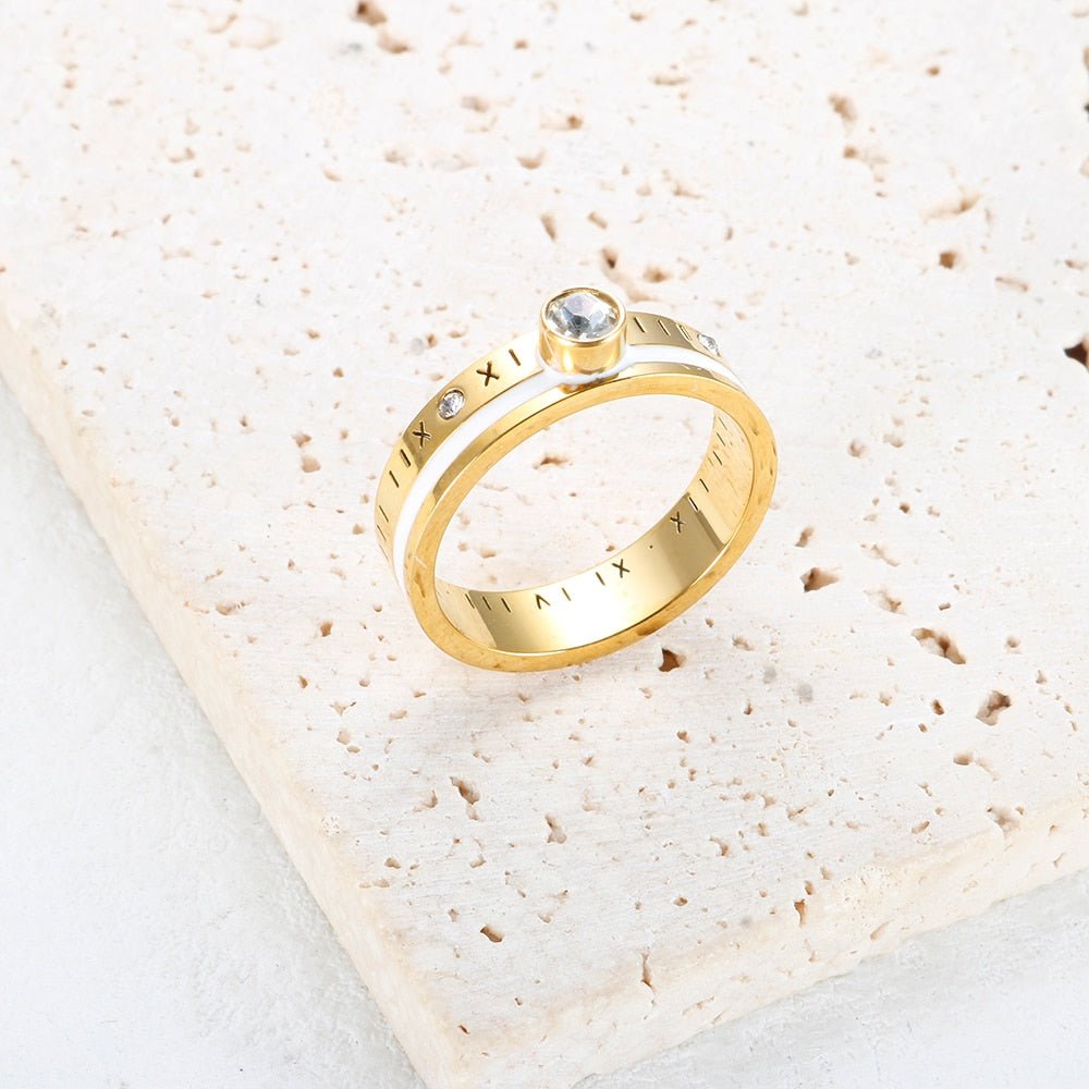 Rainha Stone Cristal Ring — 18k Gold