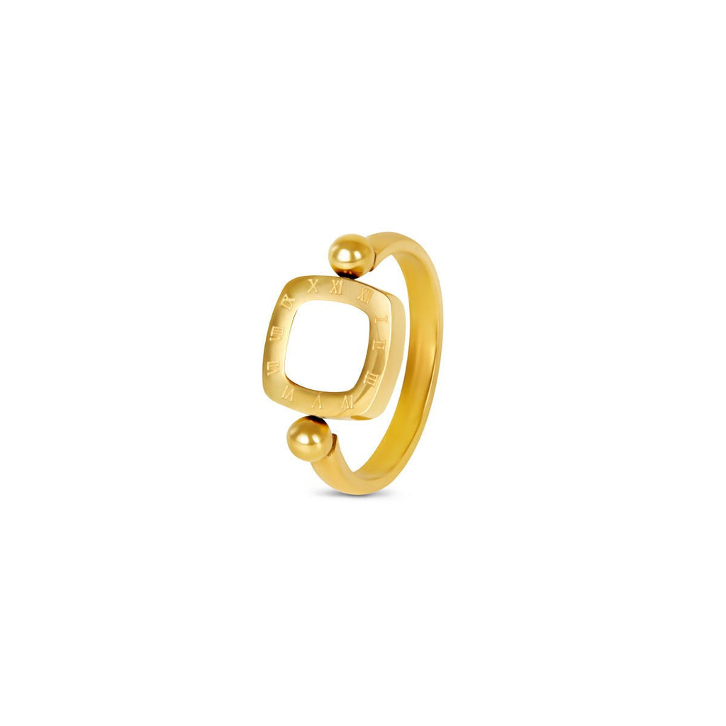 Square Charm Spinner Ring — 18k Gold