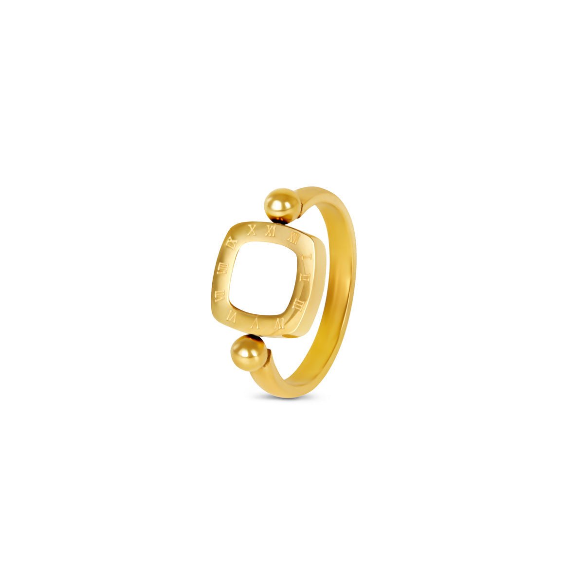 Square Charm Spinner Ring — 18k Gold