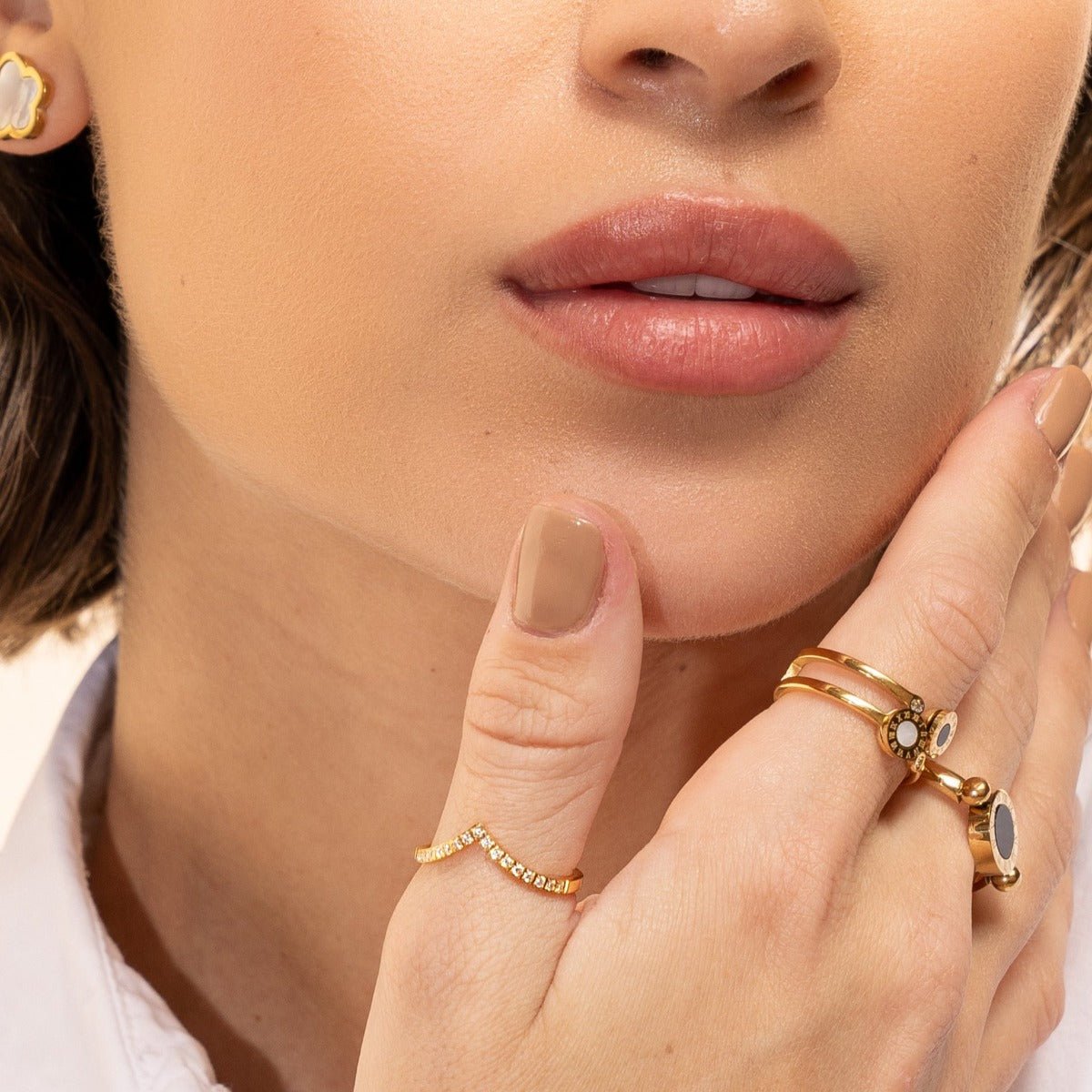 Trinity Crystal Ring — 18k Gold