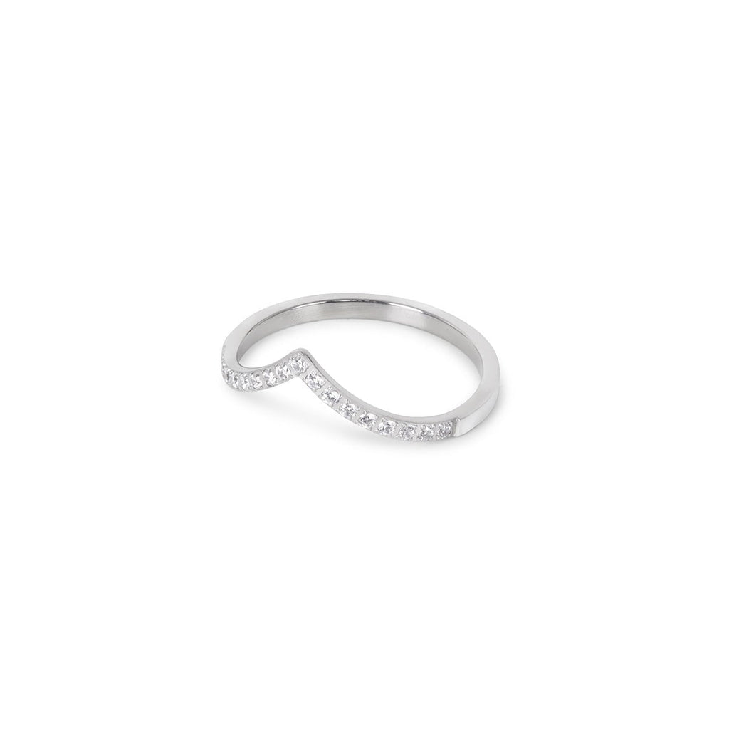 Trinity Crystal Ring — Silver