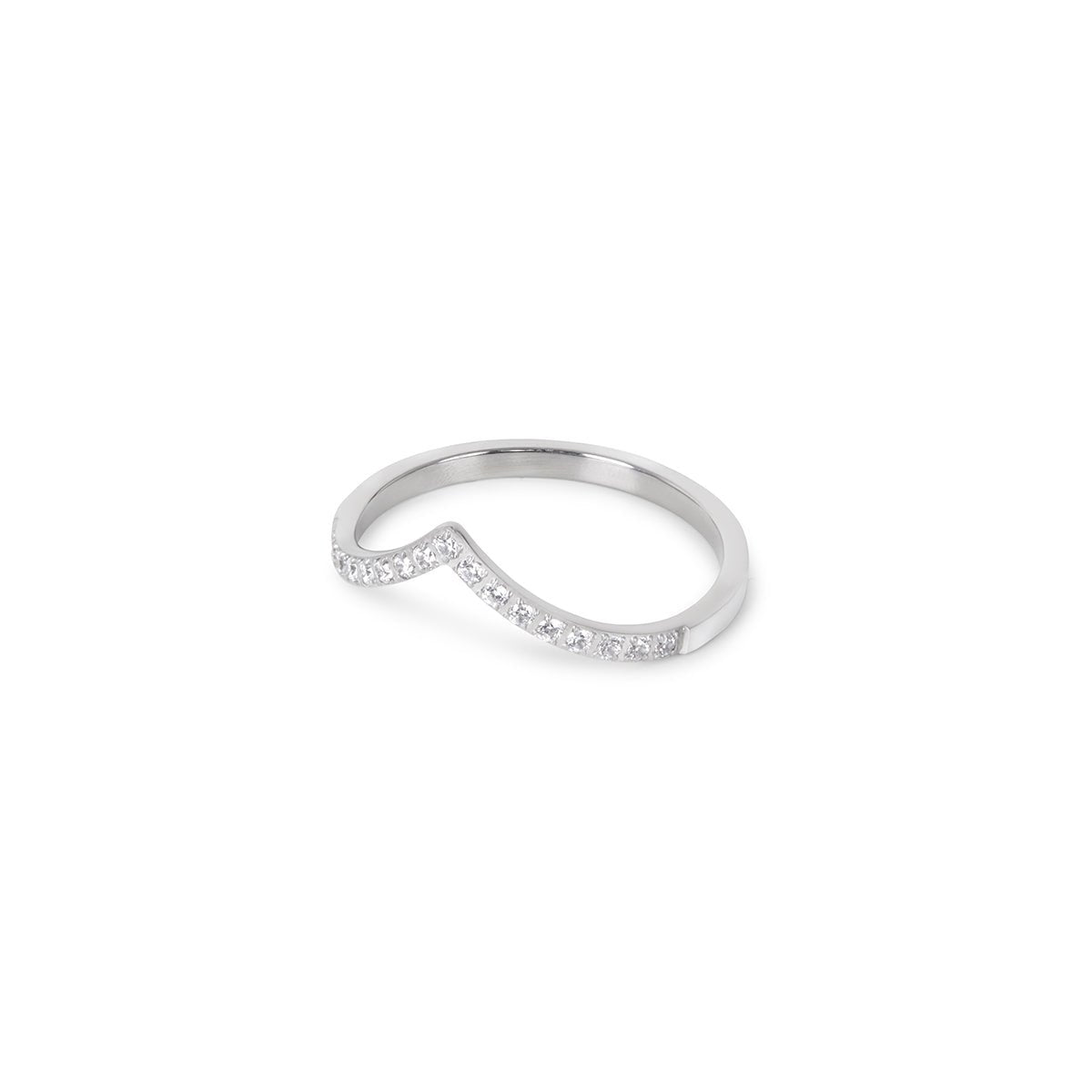 Trinity Crystal Ring — Silver