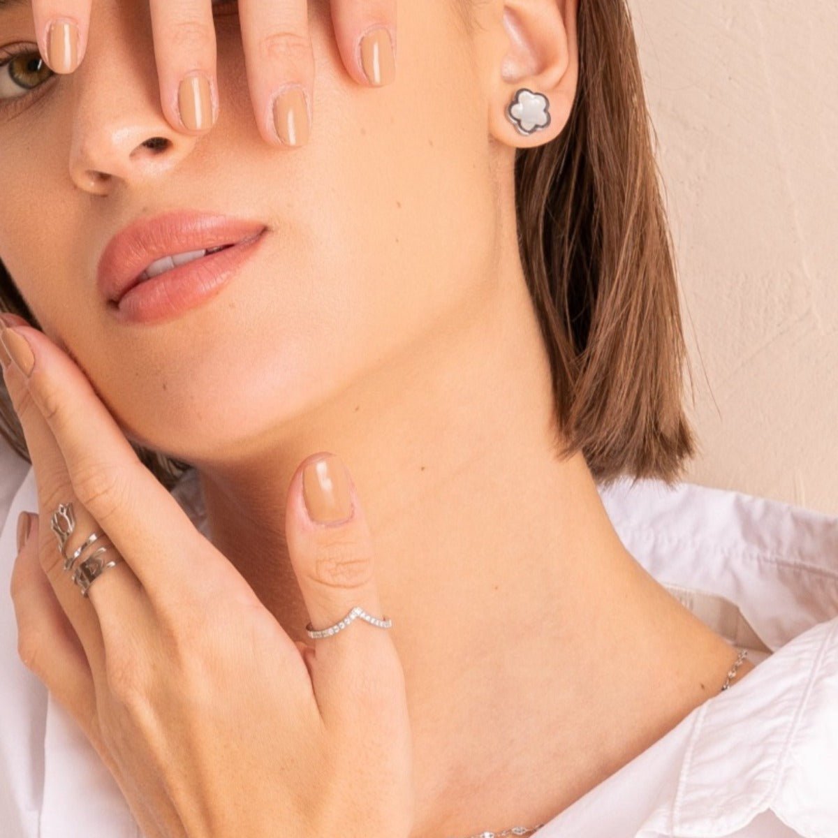 Trinity Crystal Ring — Silver