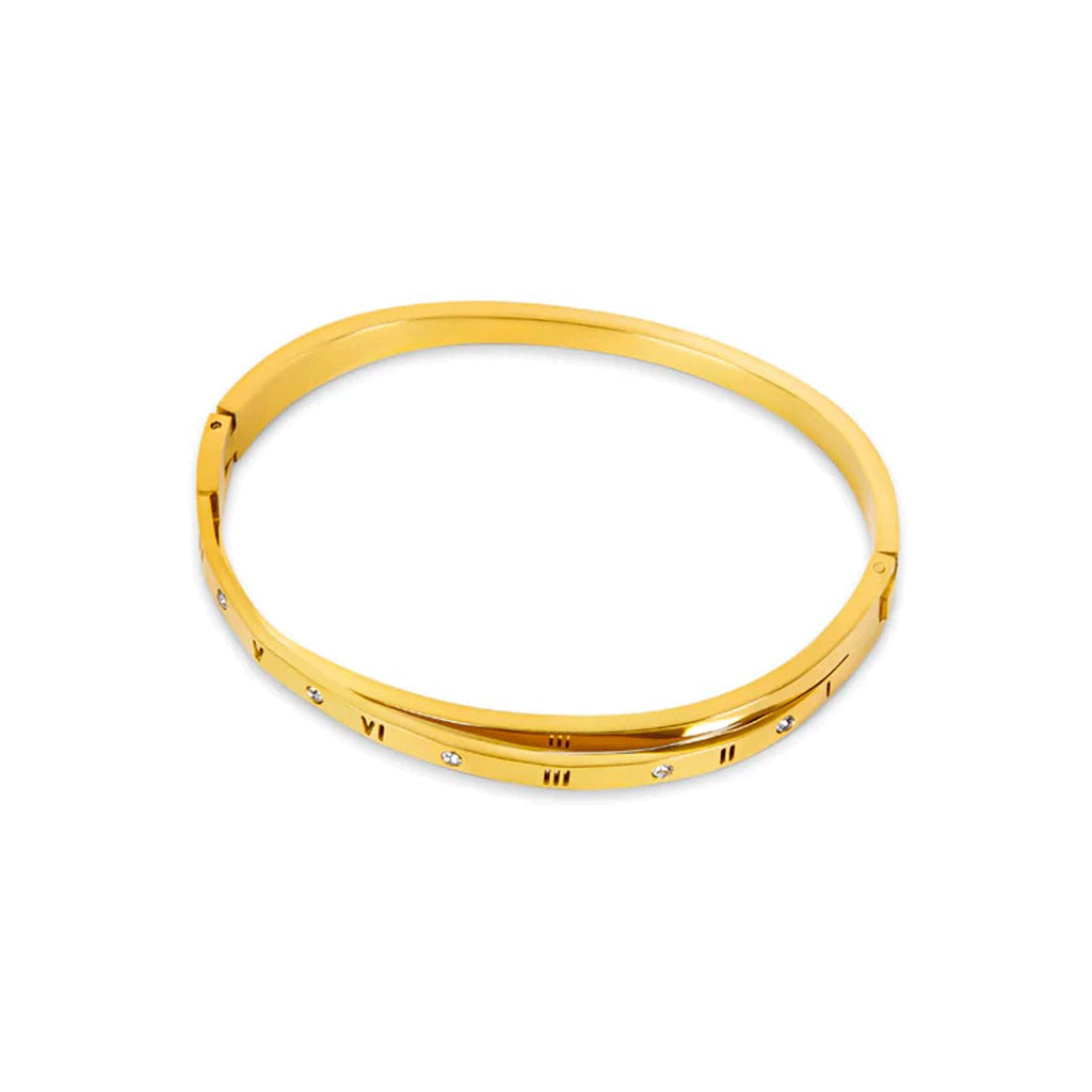 Roman Numeral Entrelaçados Bangle — 18k Gold