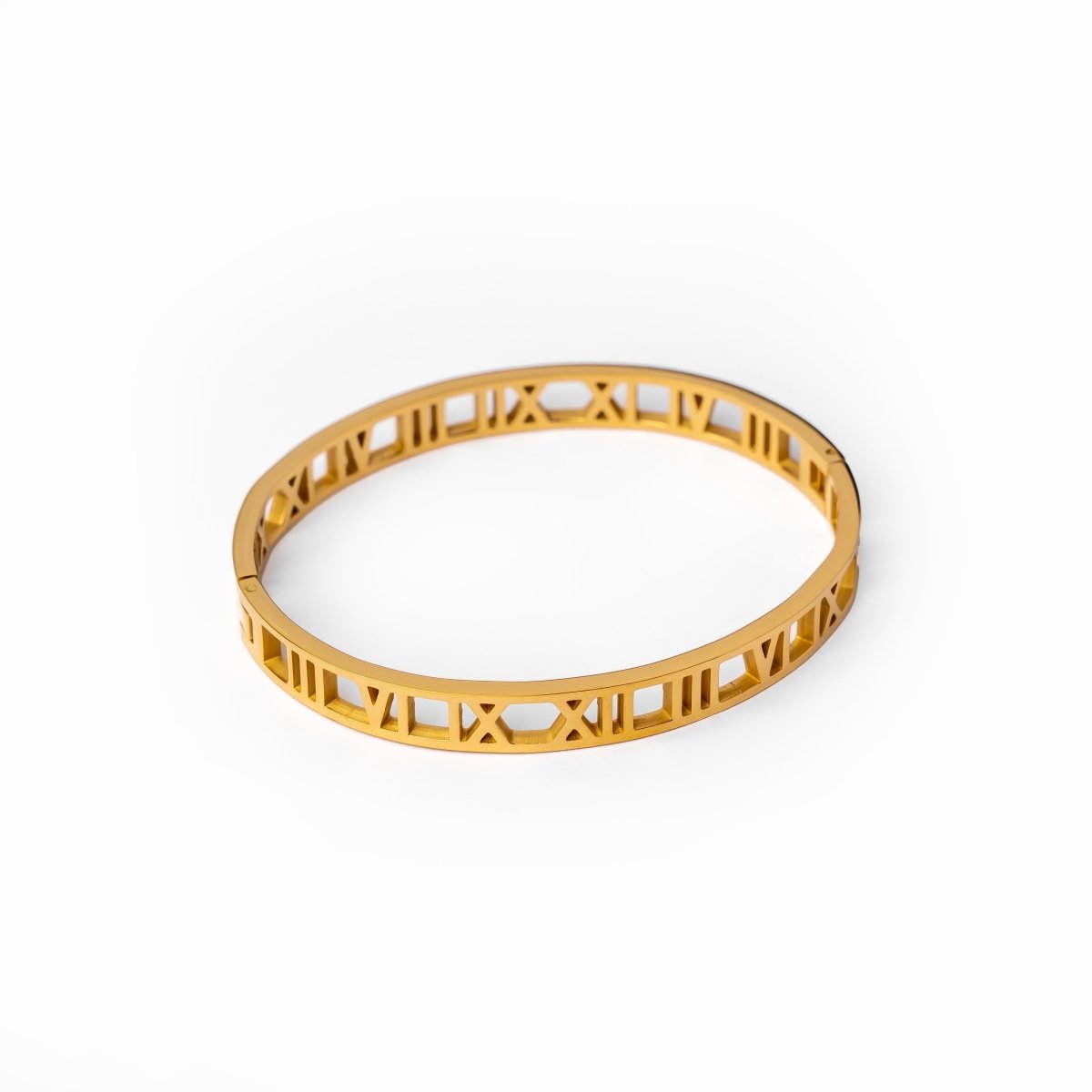 Numeral Roman Bangle — 18k Gold