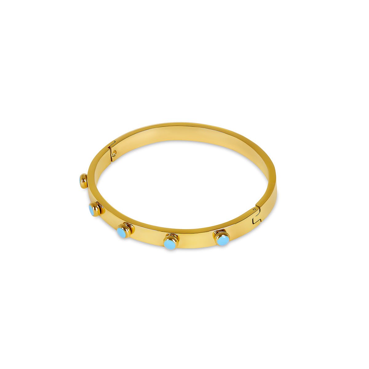 Aqua Stone Bangle — 18k Gold